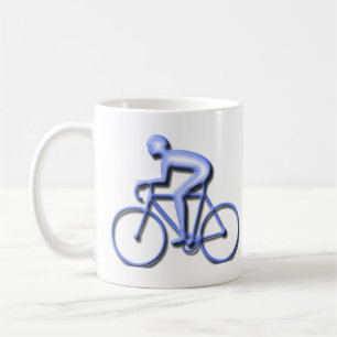 Fahrrad, das im Blau läuft Kaffeetasse