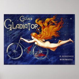 Fahrrad, das Vintagen Zyklus-Gladiator annonciert Poster