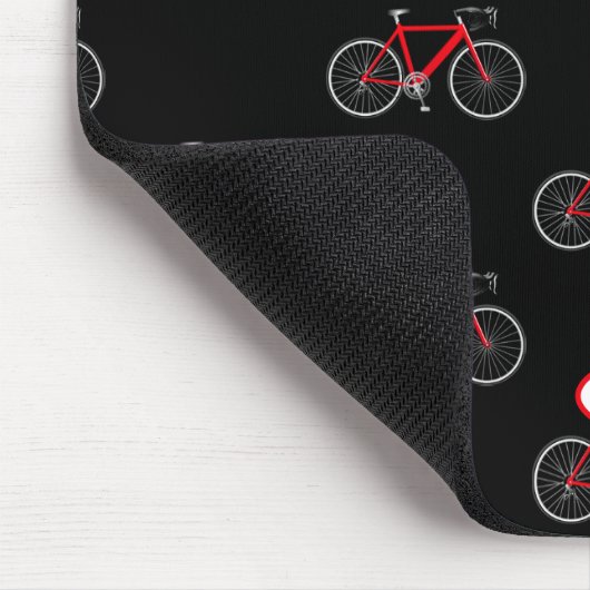 Fahrrad des Zykologen auf schwarz Mousepad (Ecke)