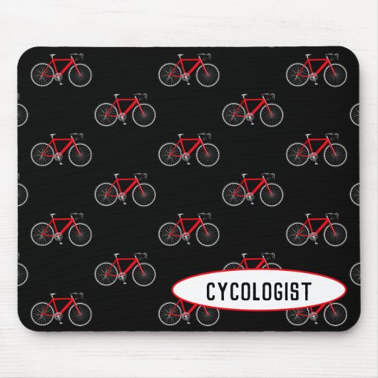 Fahrrad des Zykologen auf schwarz Mousepad (Vorne)