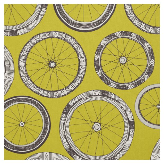Fahrrad dreht Chartreuse Stoff (Muster)