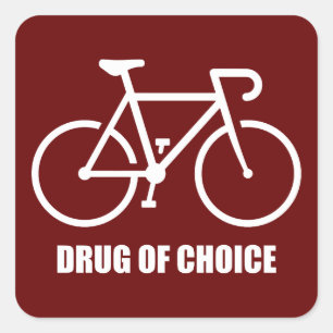 Fahrrad, Droge of Choice Quadratischer Aufkleber