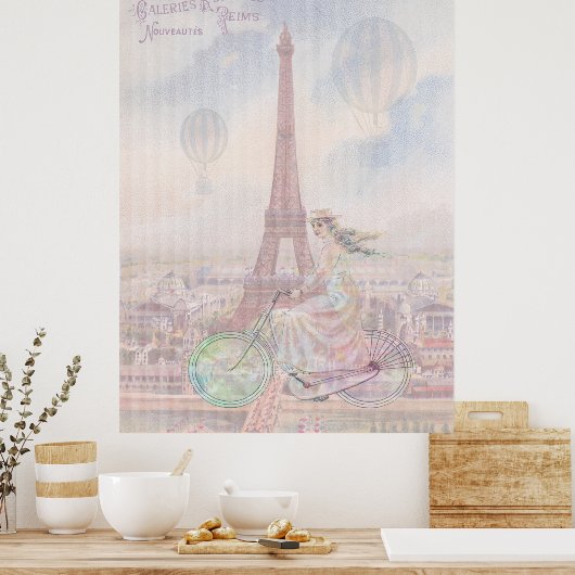 Fahrrad durch Paris Poster (Küche)