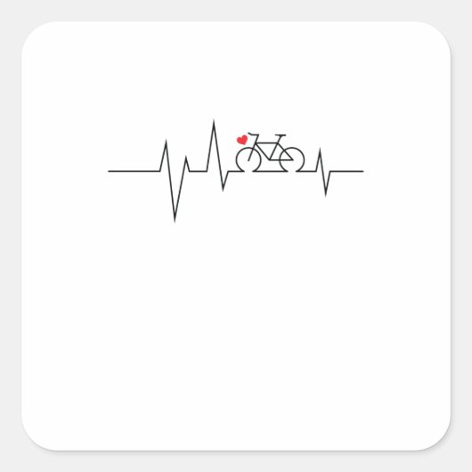 Fahrrad EKG Quadratischer Aufkleber (Vorderseite)
