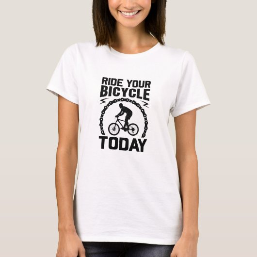 Fahrrad fahren Heute Fahrrad-lustig T-Shirt (Vorderseite)