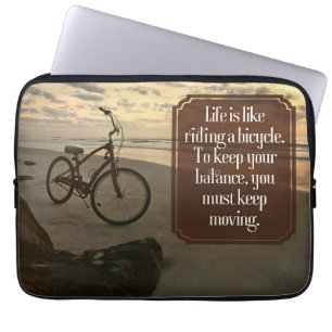 "Fahrrad fahren" Inspiration Zitat Laptopschutzhülle