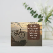 "Fahrrad fahren" Inspiration Zitat Postkarte (Stehend Vorderseite)