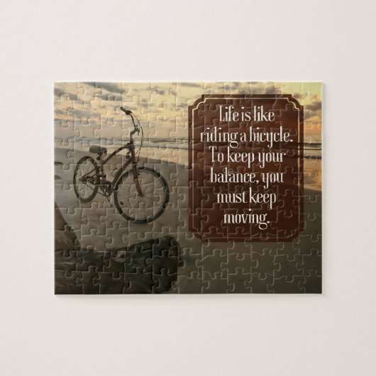 "Fahrrad fahren" Inspiration Zitat Puzzle (Horizontal)