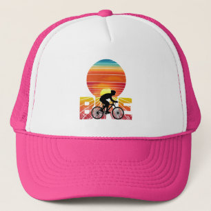 FAHRRAD FAHREN SONNENUNTERGANG TRUCKER-MÜTZE TRUCKERKAPPE