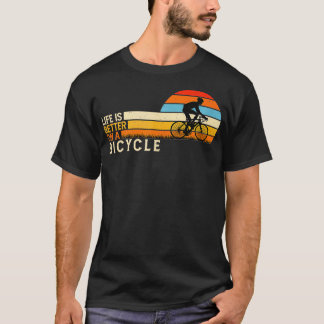 Fahrrad fahren Vintag Retro Style Leben ist besser T-Shirt