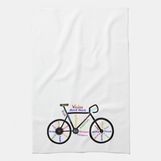 Fahrrad, Fahrrad, Fahrrad, Sport, Fahrrad, Motivie Geschirrtuch (Vertikal)