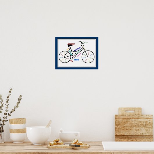Fahrrad, Fahrrad Farbe anpassen, Motivierend Poster (Küche)