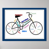 Fahrrad, Fahrrad Farbe anpassen, Motivierend Poster (Vorne)