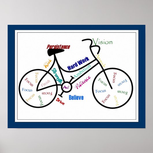 Fahrrad, Fahrrad Farbe anpassen, Motivierend Poster (Vorne)