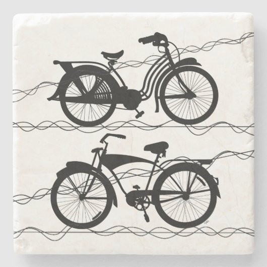 Fahrrad Fahrrad Schwarz 1 Steinuntersetzer (Vorderseite)