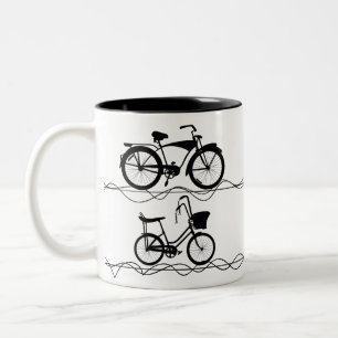 Fahrrad Fahrrad Schwarz 1 Zweifarbige Tasse