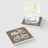 Fahrrad Fahrrad White Stone Coaster Steinuntersetzer (Seitenansicht)