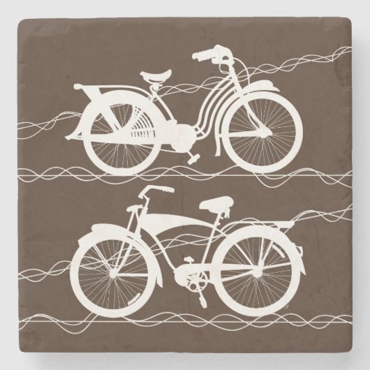 Fahrrad Fahrrad White Stone Coaster Steinuntersetzer (Vorderseite)