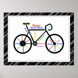 Fahrrad, Fahrradsport, Motivierend Worte und Strei Poster