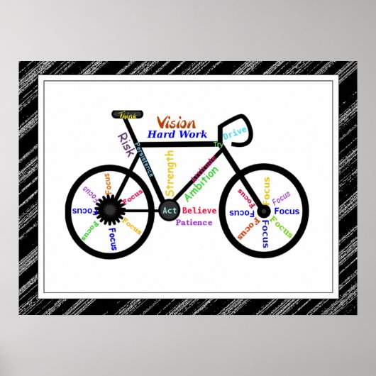 Fahrrad, Fahrradsport, Motivierend Worte und Strei Poster (Vorne)