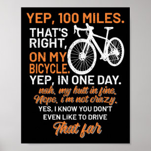 Fahrrad FAQ Ja 100 Meilen Triathlon Downhill-Rad Poster