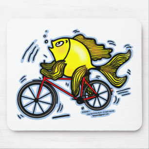 Fahrrad-Fische (Fahrrad) Mousepad