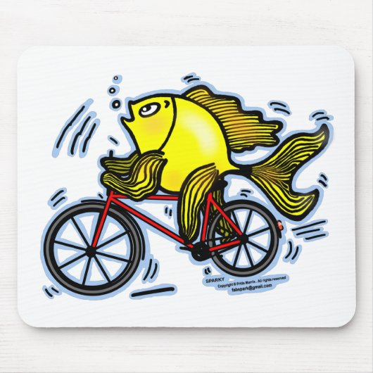 Fahrrad-Fische (Fahrrad) Mousepad (Vorne)
