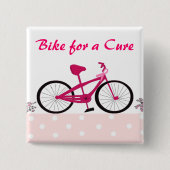Fahrrad für eine Heilung - Rosa Fahrrad Button (Vorderseite)