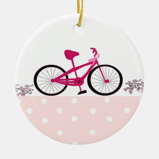 Fahrrad für eine Heilung - Rosa Fahrrad Keramik Ornament (Vorne)