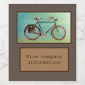 Fahrrad für Flaschenboten Weinetikett (Einzelnes Label)