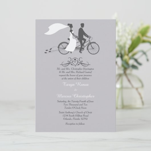 Fahrrad für zwei 12x18 Einladung (Stehend Vorderseite)