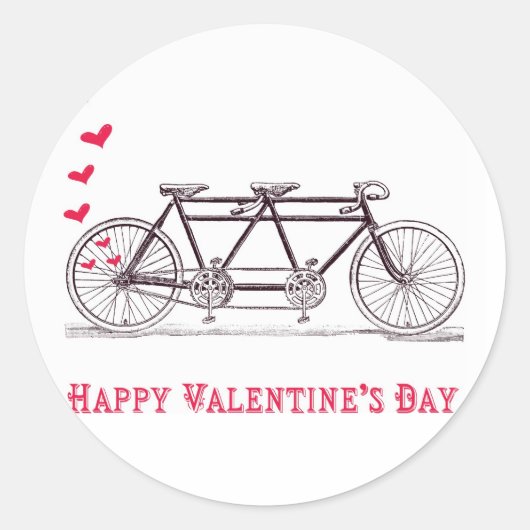 Fahrrad für zwei Aufkleber am Valentinstag gebaut (Vorderseite)