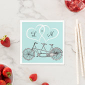 Fahrrad für Zwei-Herz-Hochzeit Personalisierter Na Serviette (Beispiel)