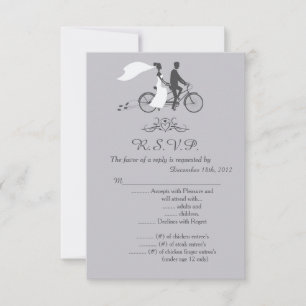 Fahrrad für zwei Hochzeiten 3,5 x 5 R.S.V.P. Antwo Einladung