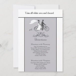 Fahrrad für zwei Hochzeiten 3.5x6 Fahrkarte Einladung