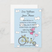 Fahrrad für zwei Hochzeitsreisen gebaut Einladung (Vorne/Hinten)