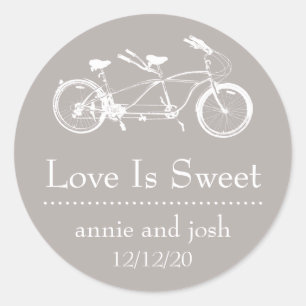 Fahrrad für zwei Lieben ist Sweet Labels (Sand) Runder Aufkleber