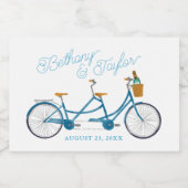 Fahrrad für zwei Paare Bridal Dusche Einladung Schaumweinetikett (Einzelnes Label)