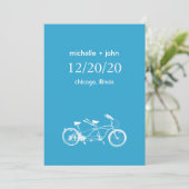 Fahrrad für zwei Save the Date gebaut (blau) (Stehend Vorderseite)