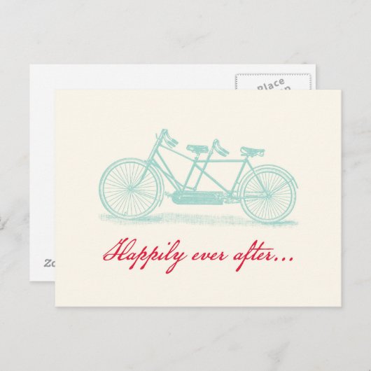 Fahrrad für zwei Save the Date Postkarten gebaut (Vorne/Hinten)