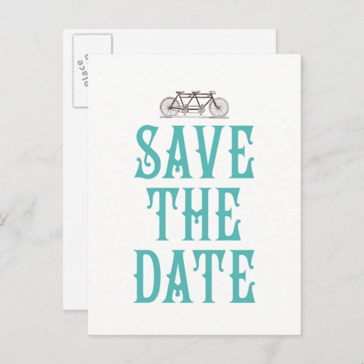 Fahrrad für zwei Save the Date Postkarten gebaut (Vorne/Hinten)