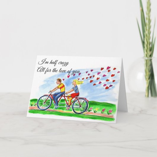 Fahrrad für zwei Valentine Liebe Postkarte (Vorderseite)