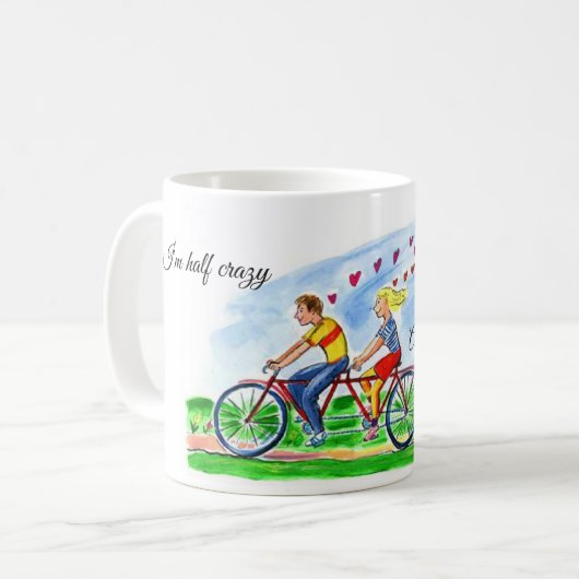 Fahrrad für zwei Valentine-Lieben gebaut Kaffeetasse (Vorderseite Links)