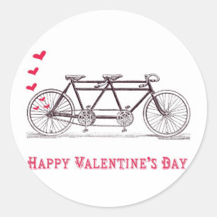 Fahrrad für zwei Valentinstag-Aufkleber Runder Aufkleber