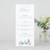 Fahrrad für zwei Wasserfarben Tandem Bike Menu Menükarte (Stehend Vorderseite)