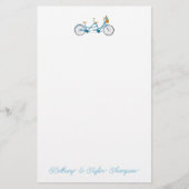Fahrrad für zwei Wasserfarben Tandem Fahrrad & Nam Briefpapier (Vorderseite)