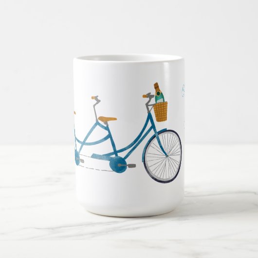 Fahrrad für zwei Wasserfarben Tandem Fahrrad & Nam Kaffeetasse (Mittel)