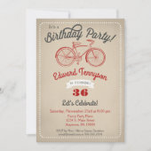 Fahrrad Geburtstag Einladung Mens Boys Vintag Bike (Vorderseite)