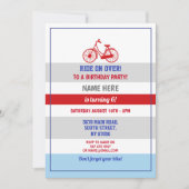 Fahrrad-Geburtstags-Fahrrad-FahrParty-blaues Einladung (Vorderseite)