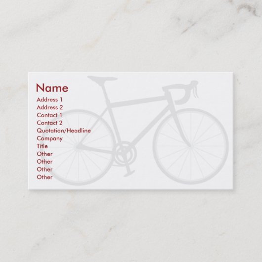 Fahrrad - Geschäft Visitenkarte (Vorderseite)